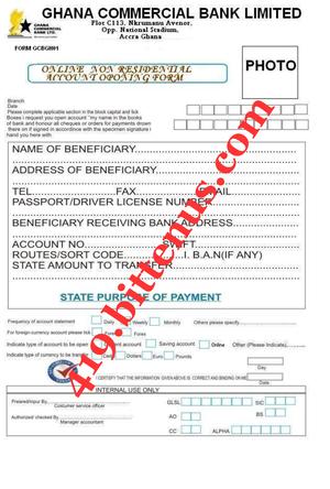 GCB Non Resident Account Form